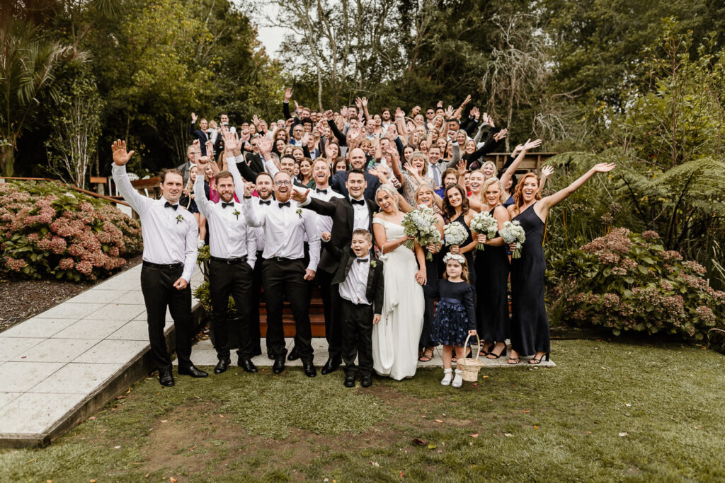 group wedding photo taken by an auckland wedding photographer