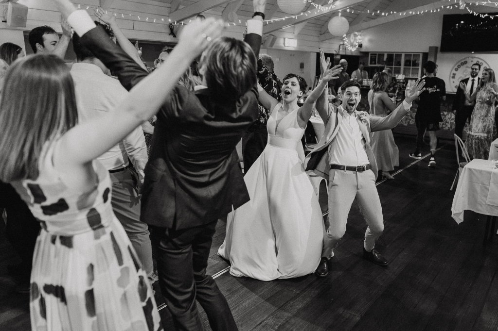 Dancing the YMCA at a wedding